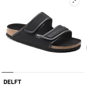 Birkenstock Black Microfiber Rubber Stamp Sandals